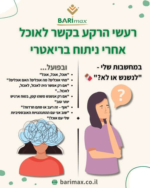 רעשי הרקע בקשר לאוכל אחרי ניתוח בריאטרי